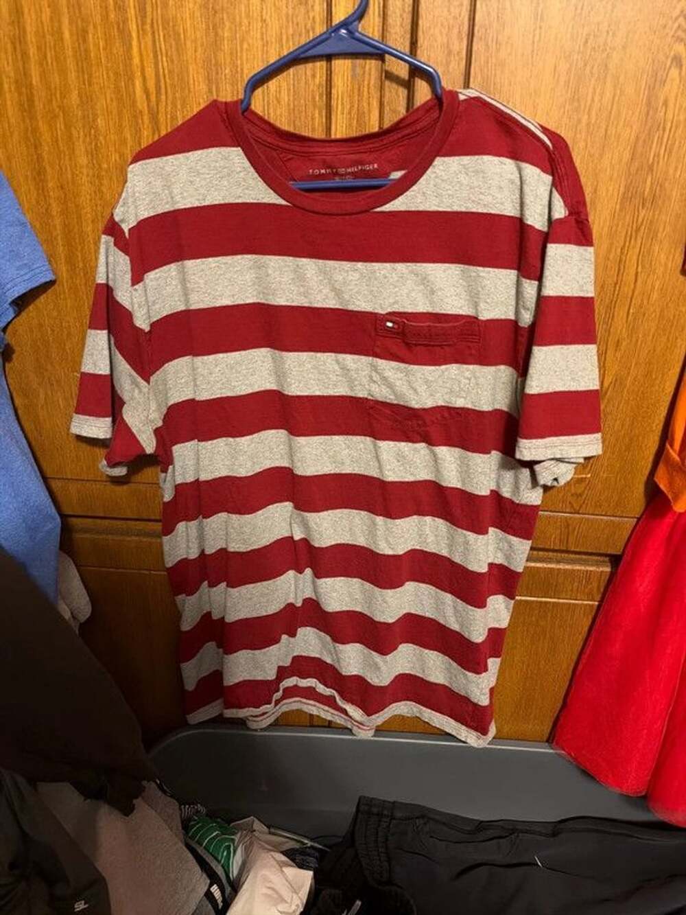 Tommy Hilfiger XL Maroon/Gray striped